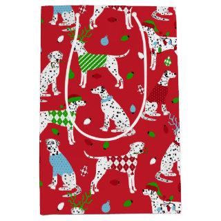 Christmas Dalmatian Medium Gift Bag