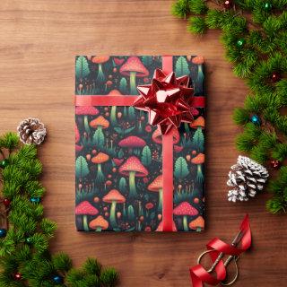 Christmas Dark Botanical Forest Mushroom