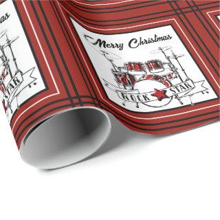 Christmas Drummer Rock Star Drum Kit Musician