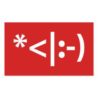 Christmas Elf Emoticon Xmas ASCII Text Art Rectangular Sticker