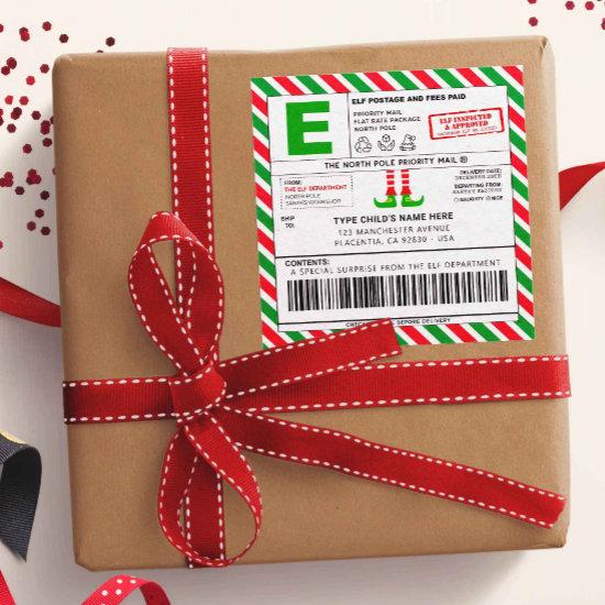 Christmas Elf North Pole Address Shipping Labels