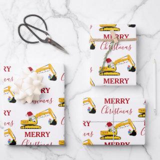 Christmas Excavator Construction Truck  Sheets