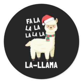 Christmas Fa La Llama Essential Classic Round Sticker