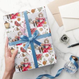 Christmas family photo red white party  pattern