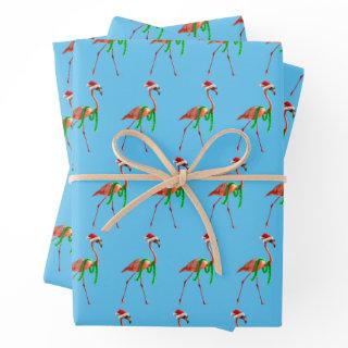 Christmas Flamingo on the Beach  Sheets