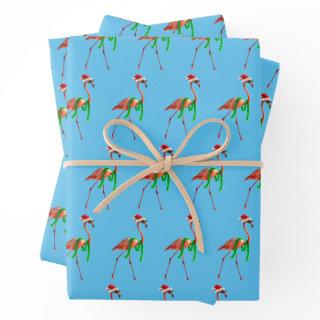 Christmas Flamingo on the Beach  Sheets