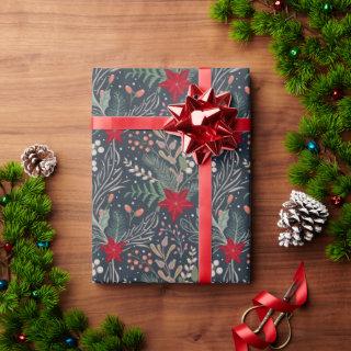 Christmas Floral Poinsettia Winter Heather Wrappin