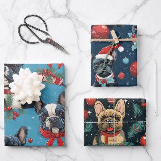 Christmas Frenchie  Set of 3