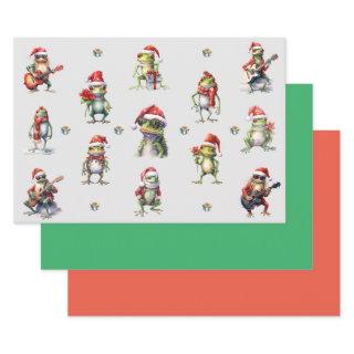 Christmas Frog Rock Band and Solids Green & Red   Sheets
