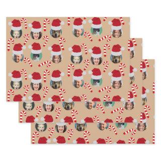 Christmas Funny Family Photo Santa Hats Kraft   Sheets