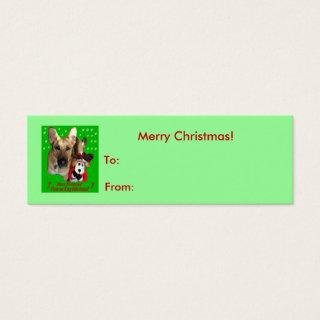 Christmas German Shepherd & Toy Reindeer Gift Tags
