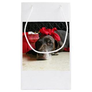 Christmas german shorthaired pointer small gift bag