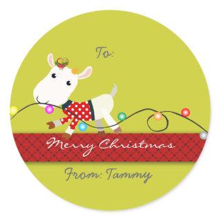 Christmas Gift Sticker (Goat Kid) - Customizable