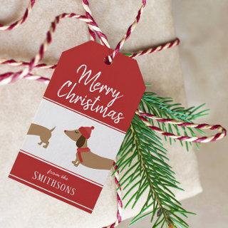 Christmas Gift Tag Dachshund Personalized Doxie