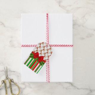 Christmas Gift Tags Santa Claus Stripe