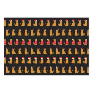 Christmas Ginger Cats in Festive Hats  Sheets