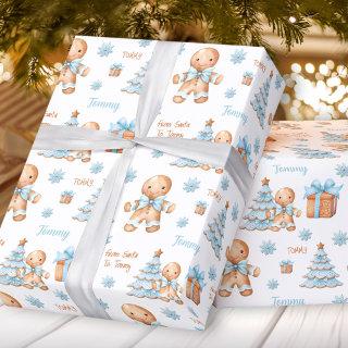 Christmas Gingerbread Man Boy Name Text
