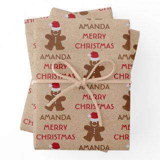 Christmas Gingerbread Man Cookies Custom Name  Sheets