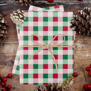 Christmas Gingham - Red, Green and White  Sheets