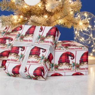 Christmas Girly Gnome With Plaid Hat