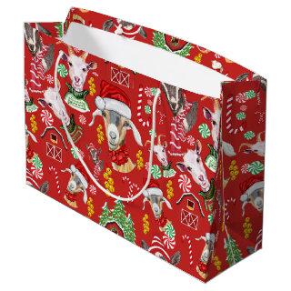 Christmas GOATS Candy and Jingle Bells GetYerGoat™ Large Gift Bag