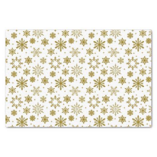 Christmas Gold Snowflakes Tissue Paper