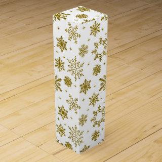 Christmas Gold Snowflakes Wine Box