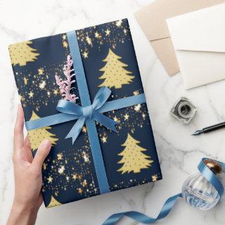 Christmas Gold Stars and Tree with Baubles, ZSSG