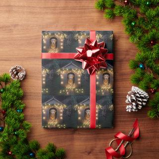 Christmas Golden Retriever In Doghouse