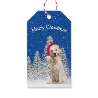 Christmas Golden Retriever In Snowflakes Gift Tags