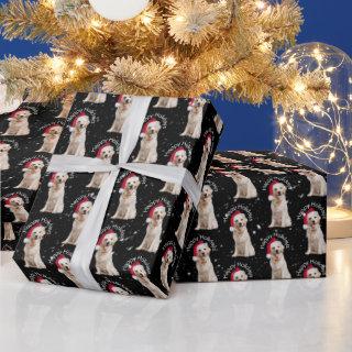 Christmas Golden Retriever In Snowflakes