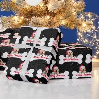 Christmas Golden Retriever on Dog Bone