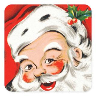 Christmas Greetings Santa Square Sticker