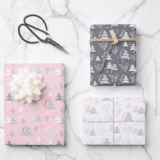 Christmas grey white pink silver simple elegant  sheets