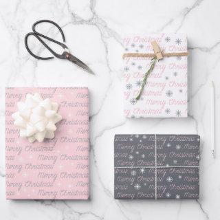 Christmas grey white pink silver simple elegant  sheets