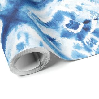 Christmas Holiday Abstract Tie Dye Pattern Blue