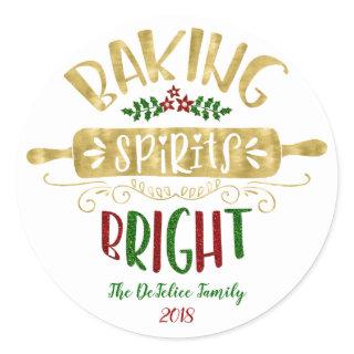 Christmas Holiday - Baking Spirits Bright - Multi Classic Round Sticker