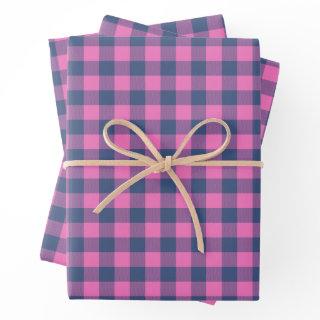 Christmas Holiday Buffalo Plain Pink Blue Pattern  Sheets