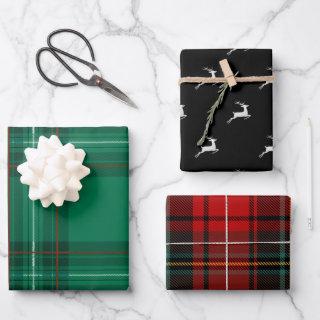 Christmas Holiday Deer Red Green Plaid Assorted   Sheets