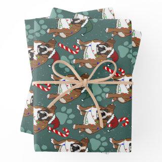 Christmas Holiday English Bulldog  Sheets