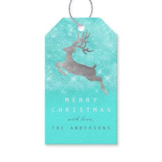 Christmas Holiday Gift Tag Tiffany Ocean Reindeer