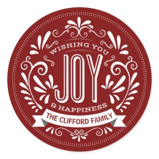 CHRISTMAS HOLIDAY JOY ROUND CHALK ART STICKERS