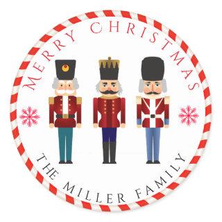 Christmas Holiday Nutcracker Trio Classic Round Sticker