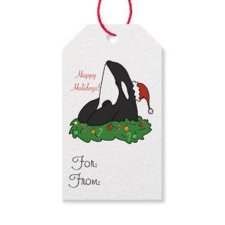 Christmas Holiday Orca Gift Tags