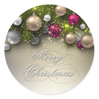 Christmas Holiday Ornaments - Multi Classic Round Sticker