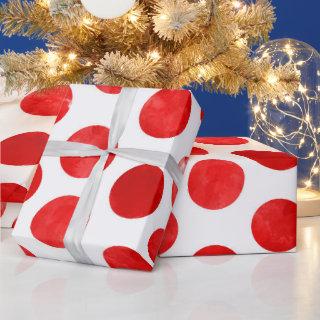 Christmas Holiday Red Polka Dot Pattern Modern Wra