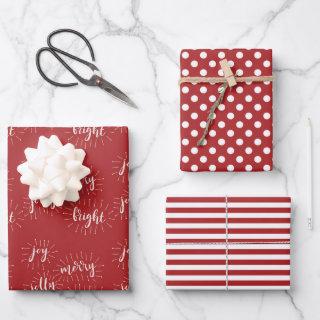 Christmas Holidays Red and White Merry and Bright  Sheets