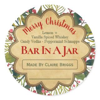 Christmas Holly Bar In A Mason Jar Ideas Labels