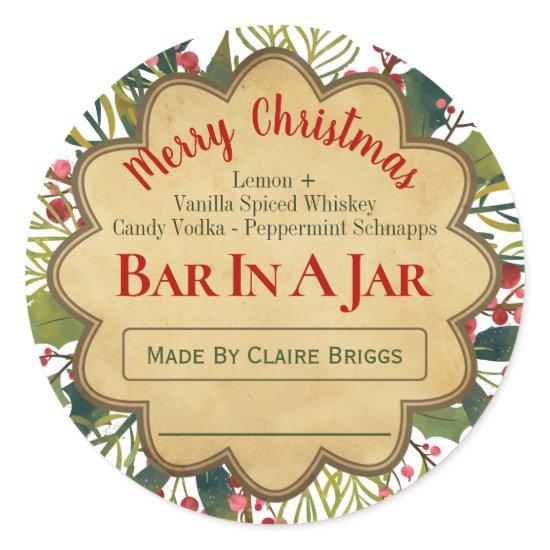 Christmas Holly Bar In A Mason Jar Ideas Labels