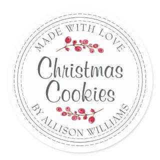 Christmas Homemade Cookies Jar Label